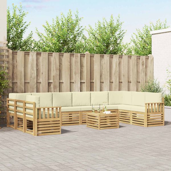 vidaXL Outdoor-Sofagarnitur 8 pcs Weiß und Creme 59 x 59 x 37 cm 3392615
