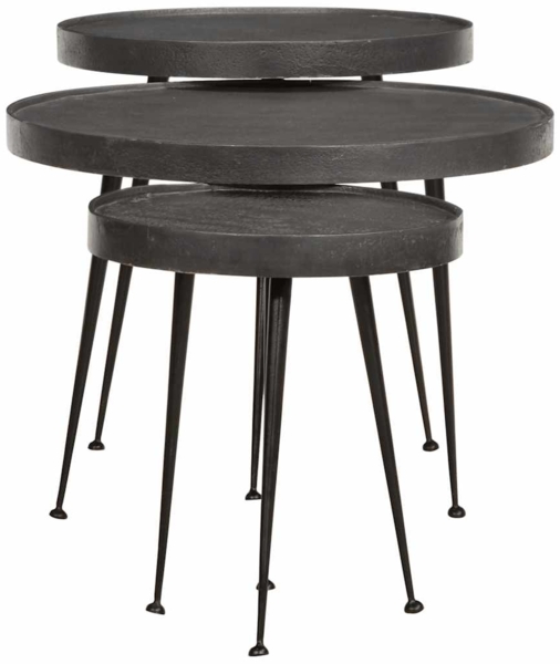 vidaXL Couchtisch 3 Stk. Schwarz Holzwerkstoff 373639