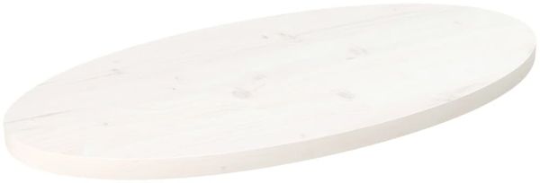 vidaXL Tischplatte Weiß 80x40x2,5 cm Massivholz Kiefer Oval 824321