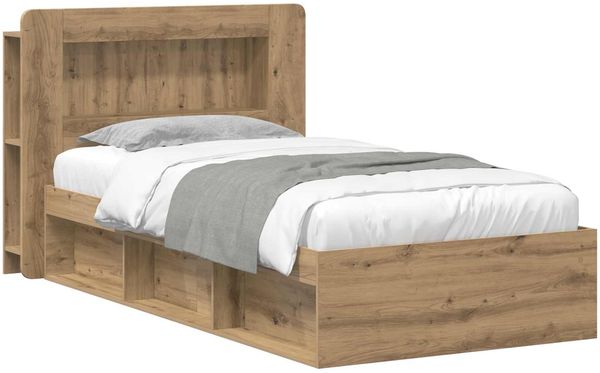 vidaXL Bettgestell mit Stauraum mit Kopfteil Artisan-Eiche 90 x 200 cm 3433454 Bild 2