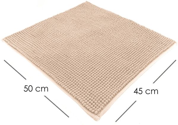 heimtexland Badematte Badvorleger Chenille Badteppich Duschvorleger, rutschhemmend beschichtet, Fußbodenheizung geeignet, schnell trocknend, strapazierfähig, fußbodenheizungsgeeignet, rutschfest, saugstark, Polyester, rechteckig, 45x50 cm, Hochflor, su...