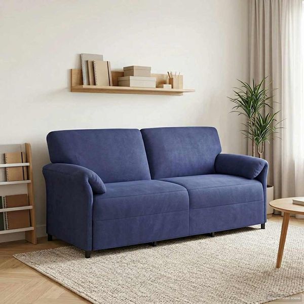 vidaXL 3-Sitzer-Sofa Polizeiblau 198 x 83 x 95 cm Samt 42033979