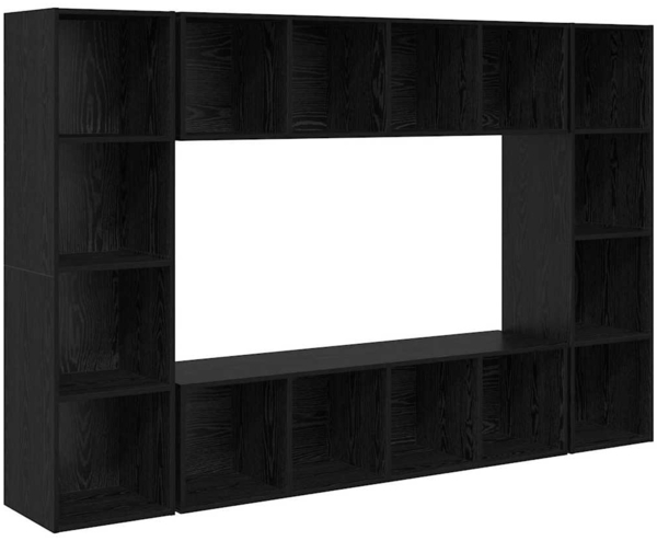 vidaXL TV-Schrankset 4 pcs Schwarz 37 x 37 x 142,5 cm Holzwerkstoff 3393544