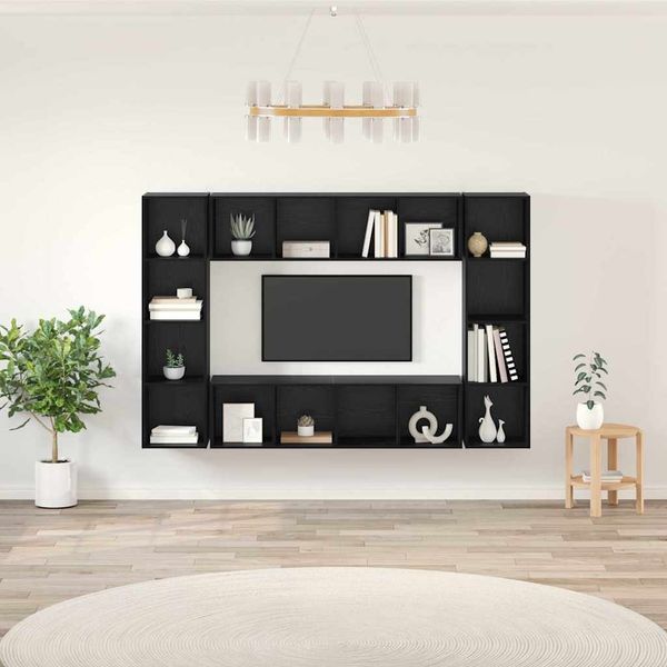 vidaXL TV-Schrankset 4 pcs Schwarz 37 x 37 x 142,5 cm Holzwerkstoff 3393544