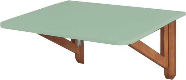 Ragaba Wandklapptisch, MDF & Eiche gebeiztes Eschenholz, 60x100 cm, Salbei Grün