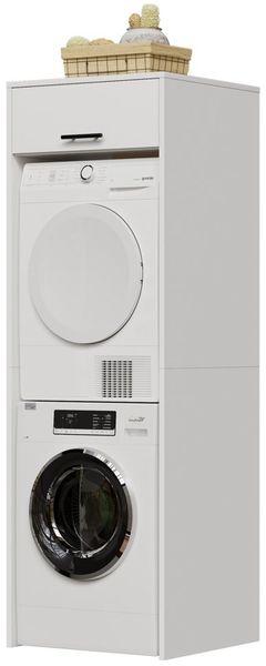 TWSOUL Waschmaschinenumbauschrank Hochschrank mit Schrankfach & Kippschutz, Stauraum über Waschmaschine ideal für Bad & Waschküche