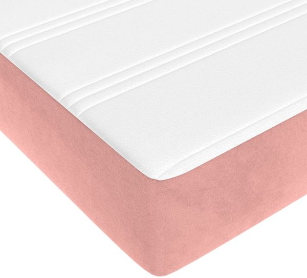 vidaXL Boxspringbett mit Matratze Rosa 180x200 cm Samt, Härtegrad: H2 [3144698] Bild 8