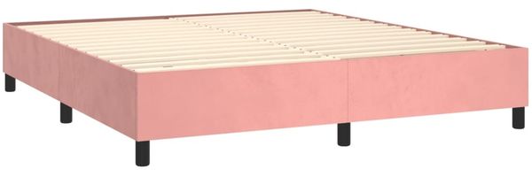 vidaXL Boxspringbett mit Matratze Rosa 180x200 cm Samt, Härtegrad: H2 [3144698] Bild 4