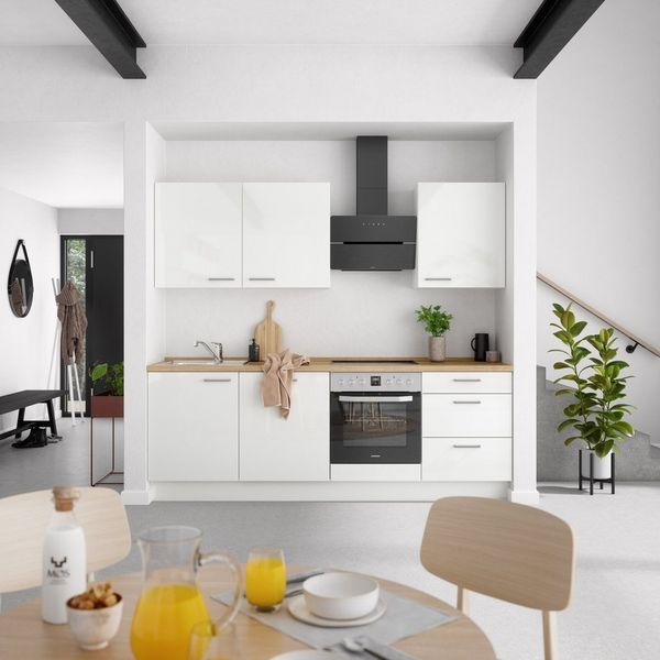 nobilia® Küche "Flash II", NEU: individuell anpassbar mit gratis Profi-Beratung, vormontiert, Breite 240 cm, Ausrichtung wählbar, wahlw. mit E-Geräten