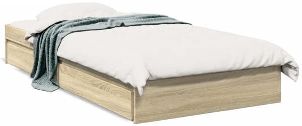 vidaXL Bettgestell mit Schubladen Sonoma-Eiche 100x200cm Holzwerkstoff 3280673