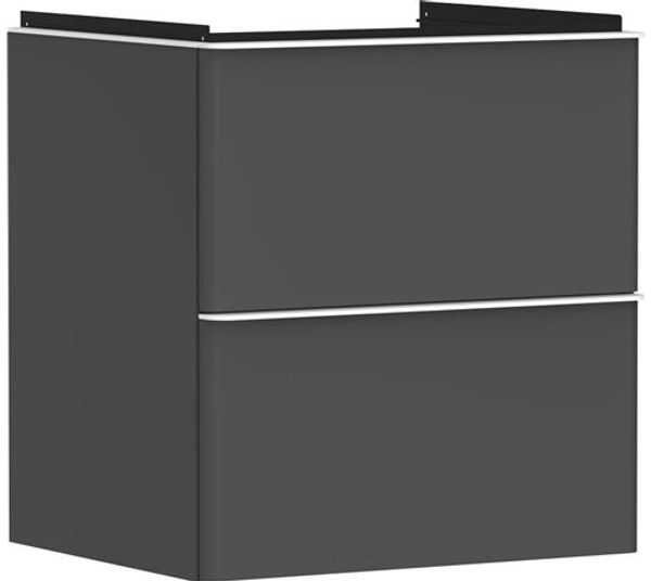 Unterschrank XeluQ 2 Schubladen 580x475 grau/weiß