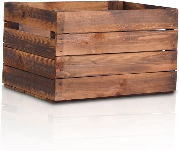 CHICCIE Holzkiste Langes Regal Dunkel Geflammt 50x40x30cm - Box (1 St) Bild 5