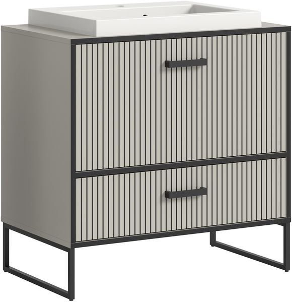 Waschtisch-Set >Bagno< mit Waschbecken, in kaschmir - 80x84x48cm (BxHxT)