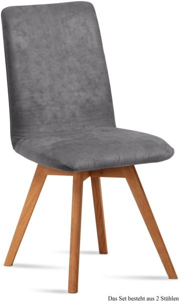 Esszimmerstuhl (2er-Set) Dilga 47x92x60 Schwarz/Grau