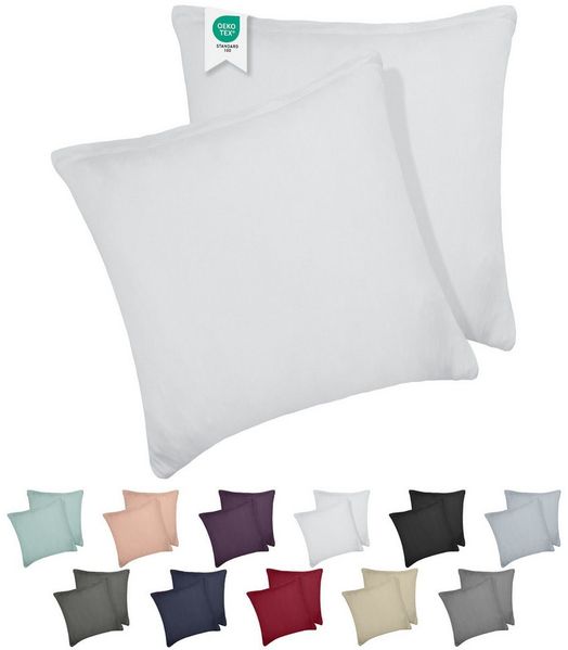 BARBONS Kissenbezug 100% Baumwolle Kissenbezug, weiche Kopfkissenbezug, Kissenhülle, (2 Stück), 165 g/m², Jersey