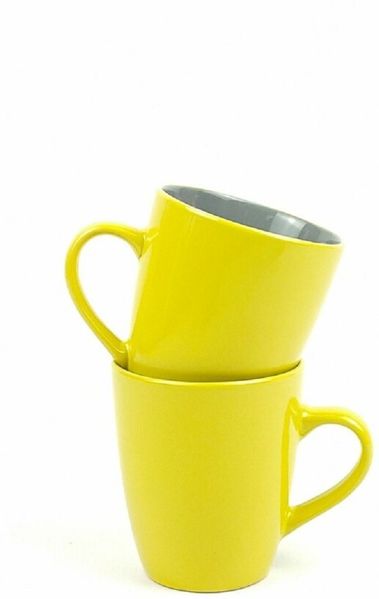 MICHELINO 2-teiliges Kaffeebecher-Set – 300ml pro Becher, stilvoll und praktisch Gelb