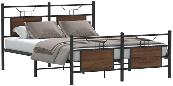 vidaXL Bettgestell ohne Matratze Braun Eiche 140x190 cm Holzwerkstoff 4106859