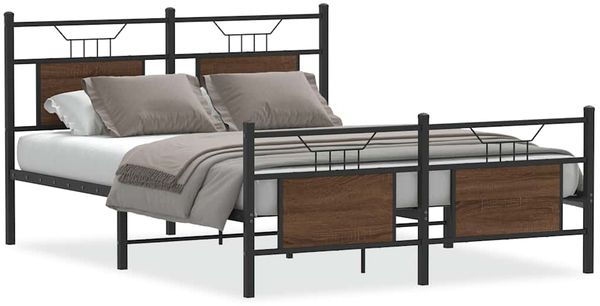 vidaXL Bettgestell ohne Matratze Braun Eiche 140x190 cm Holzwerkstoff 4106859 Bild 2