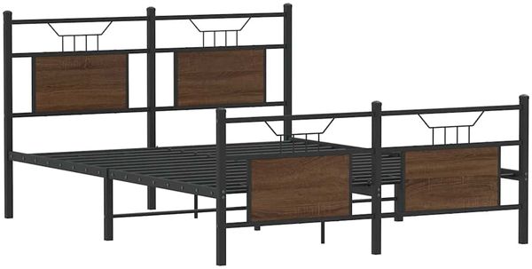 vidaXL Bettgestell ohne Matratze Braun Eiche 140x190 cm Holzwerkstoff 4106859 Bild 3