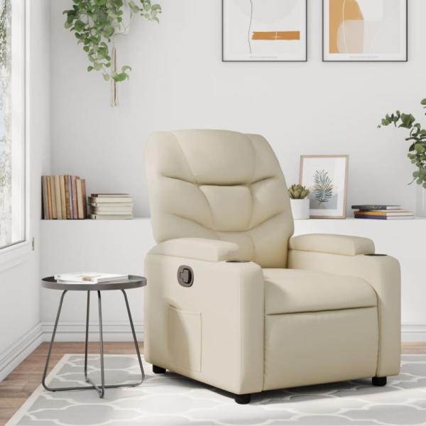 vidaXL Relaxsessel Creme Kunstleder 372466