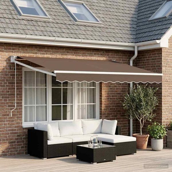 vidaXL Elektrische ausziehbare Markise Taupe 3425564
