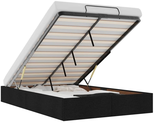 vidaXL Ottoman-Bett ohne Matratze Schwarz 120x200 cm Stoff 3310870