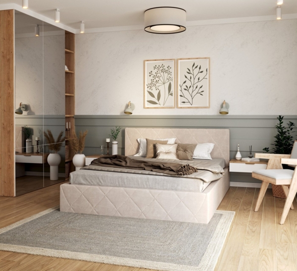 thematys Polsterbett Velours 90x200, 120x200, 140x200, 160x200, 180x200cm Bettrahmen Bett (MADE IN EU - mit hochwertigem Velours Bezug Trinity, Bettrahmen, Bett, Optional mit Matratze bestellbar, mit großen gepolsterten Kopfteil, mit Bettkasten zum auf... Bild 2