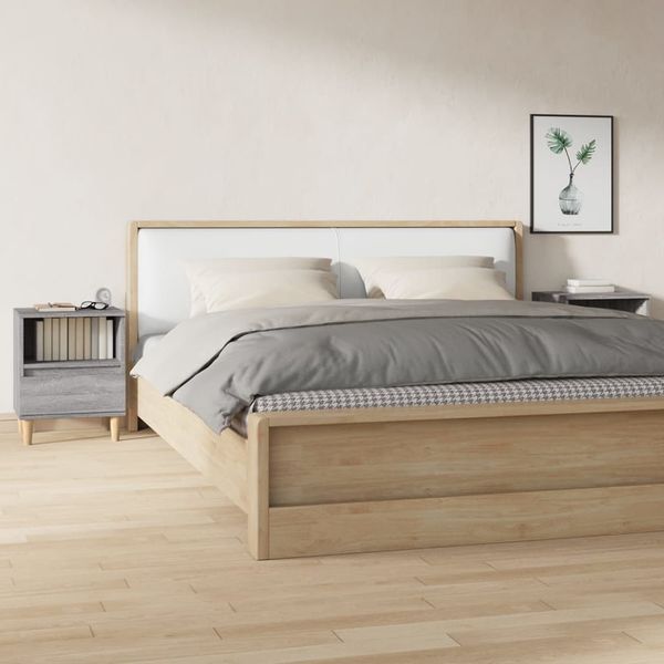 vidaXL Nachttische 2 Stk. Grau Sonoma 40 x 35 x 50 cm [821807]