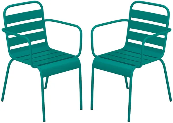 Vente-unique - MIRMANDE Garden dining set Metall Blau - B 59 cm x H 79 cm x L 56 cm