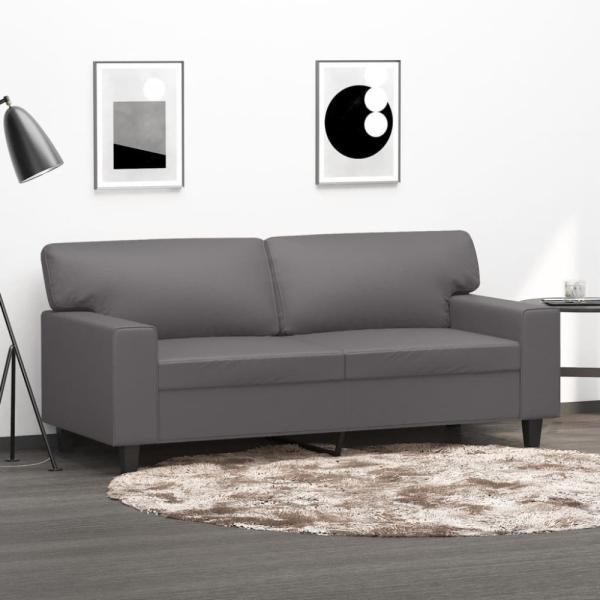 vidaXL 2-Sitzer-Sofa Grau 140 cm Kunstleder 359419