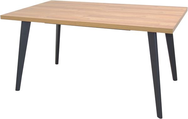 Robuster Esstisch "Bolle", Eiche schwarz, ausziehbar von 150 auf 210 cm