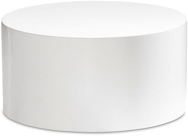 Couchtisch MONOBLOC 60x60x30cm Weiß Hochglanz Rund Modern Bild 7