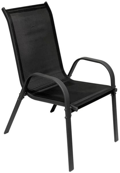 Outdoorstuhl Gartenstuhl Stapelstuhl Metall Anthrazit Textilen schwarz