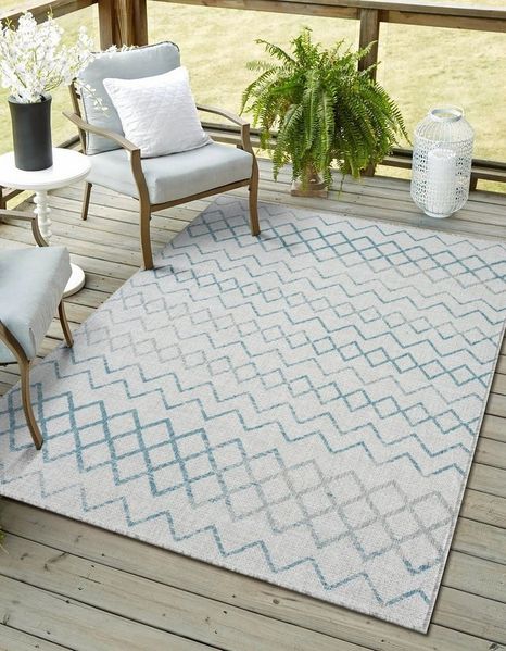 Myflair Möbel & Accessoires Teppich Nebula, LAGERRÄUMUNG!, rechteckig, Höhe: 6 mm, modernes Design, Rauten, Outdoor geeignet, Balkon, Terrasse