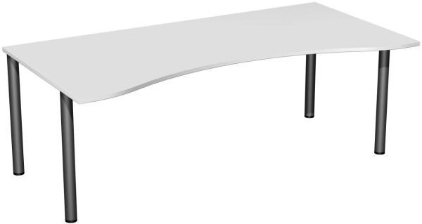 Schreibtisch '4 Fuß Flex', feste Höhe 200x100 cm, Lichtgrau / Anthrazit Bild 1