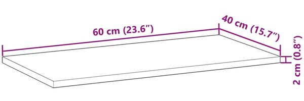 vidaXL Waschtischplatte Unbehandelt 60x40x2 cm Massivholz Akazie 3279655 Bild 8