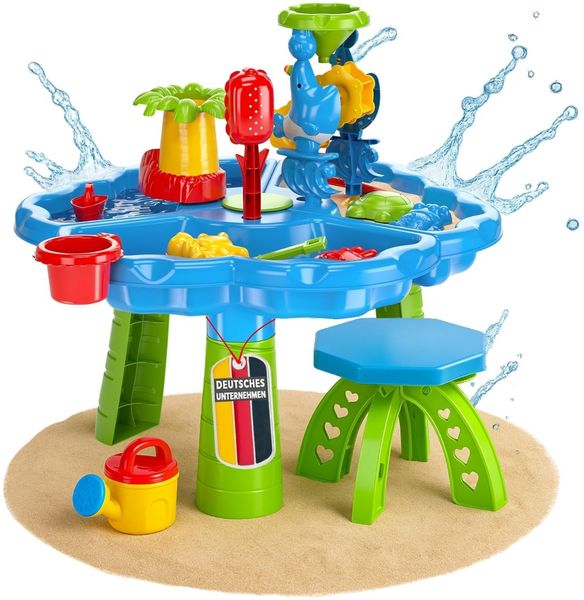 Coemo Wasserspieltisch NARIUS XL Spieltisch mit Sandkastenzubehör und Hocker