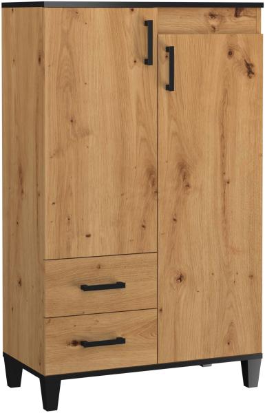 Highboard Kommode Pola 80x40x132cm Artisan Eiche 2-türig