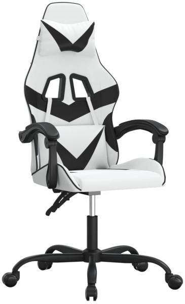 vidaXL Gaming-Stuhl Drehbar Weiß und Schwarz Kunstleder 349553