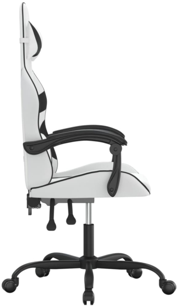 vidaXL Gaming-Stuhl Drehbar Weiß und Schwarz Kunstleder 349553 Bild 3