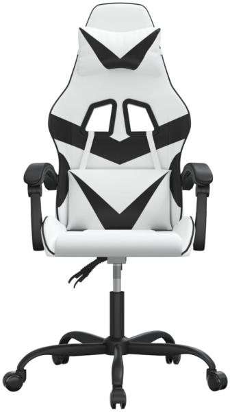 vidaXL Gaming-Stuhl Drehbar Weiß und Schwarz Kunstleder 349553 Bild 2