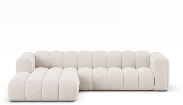 Micadoni Modulares Ecksofa Lupine 4-Sitzer Links Chenille Eden Helles Beige