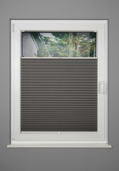 ondeco Plissee Thermo für Fenster innen, Montage in Glasleiste mit Spannschuh, Sonnenschutz-Rollo, Lichtschutz und blickdicht, leichte Verdunkelung, Dunkelgrau, B): 131-140 cm, H): 40-100 cm Bild 3