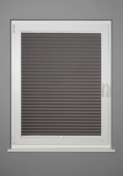 ondeco Plissee Thermo für Fenster innen, Montage in Glasleiste mit Spannschuh, Sonnenschutz-Rollo, Lichtschutz und blickdicht, leichte Verdunkelung, Dunkelgrau, B): 131-140 cm, H): 40-100 cm Bild 4