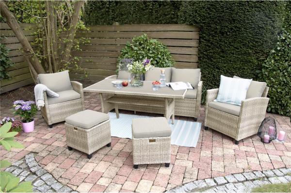 Rattan Gartenlounge Set Alpina II braun