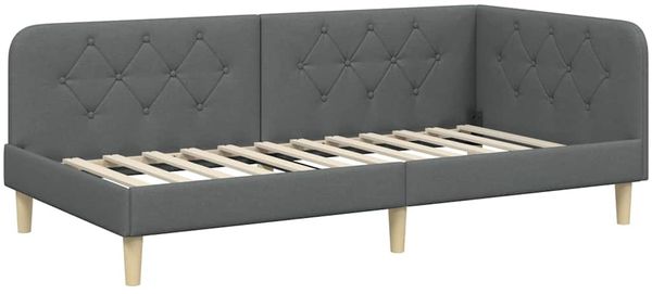 vidaXL Eckbettgestell Dunkelgrau 100 x 200 cm Stoff 3394126 Bild 6