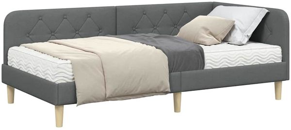 vidaXL Eckbettgestell Dunkelgrau 100 x 200 cm Stoff 3394126 Bild 3