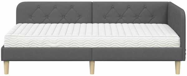 vidaXL Eckbettgestell Dunkelgrau 100 x 200 cm Stoff 3394126 Bild 5