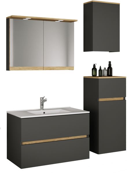 VCM Badmöbel Waschtisch Cosila 921991 Anthrazit H. 150 x B. 121 x T. 47 cm