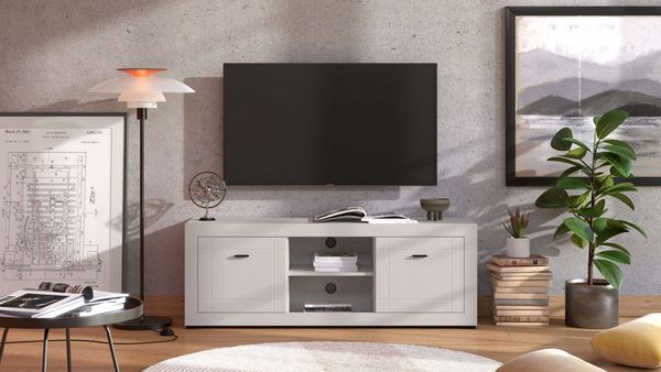 Home affaire Lowboard Warwick TV-Board, TV-Kommode, TV-Schrank, TV-Unterschrank, TV-Möbel, Elegantes Lowboard in Kaschmir mit viel Stauraum, Heißfolienprägung